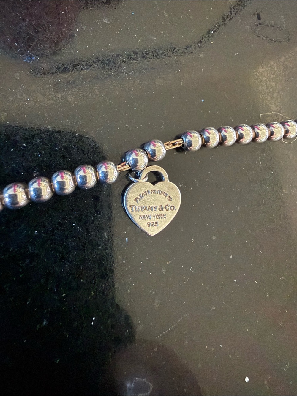 Return to Tiffany Heart Tag silver bead bracelet with box - Picture 2 of 6